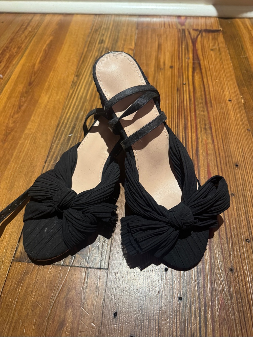 Black Bow Front Strappy Women's Sandals size 41